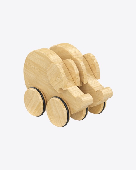 Two Mice on Wheels Wooden Toy PNG