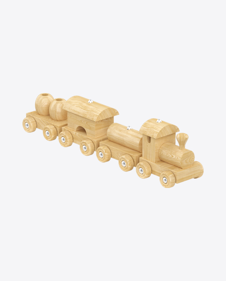Wooden Toy Freight Train PNG