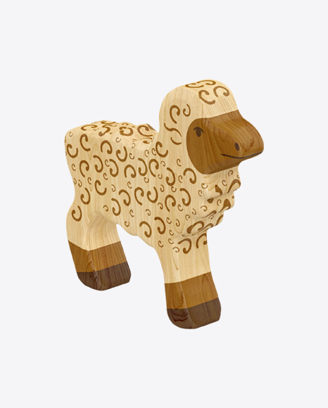 Wooden Toy Sheep PNG