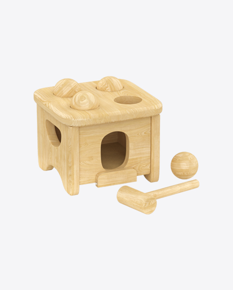 Wooden Hammer Peg Toy PNG