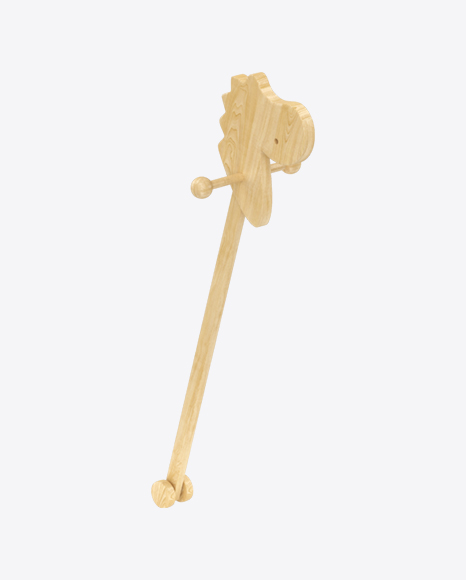 Wooden Dinosaur on Stick PNG