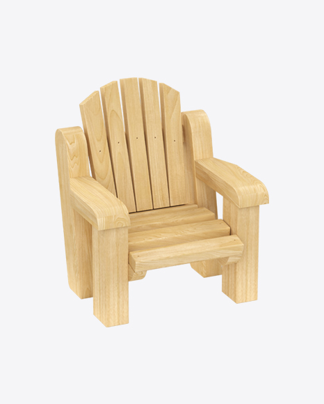 Kids Wooden Armchair PNG