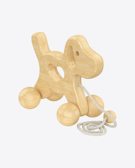 Wooden Dog Pull Toy PNG