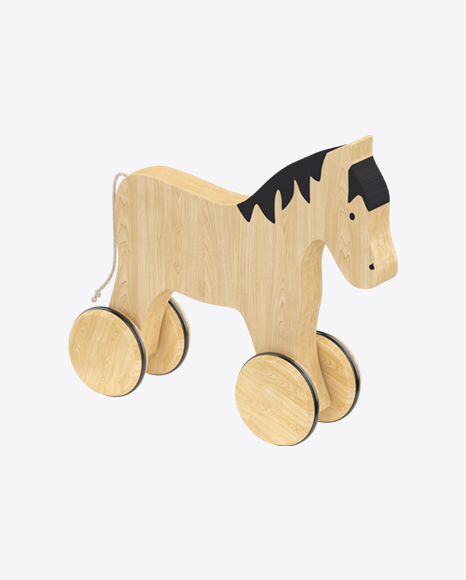 Wooden Horse on Wheels PNG