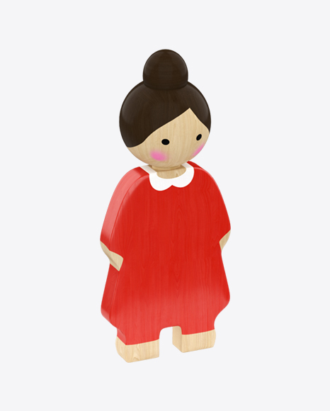 Wooden Toy Lady PNG