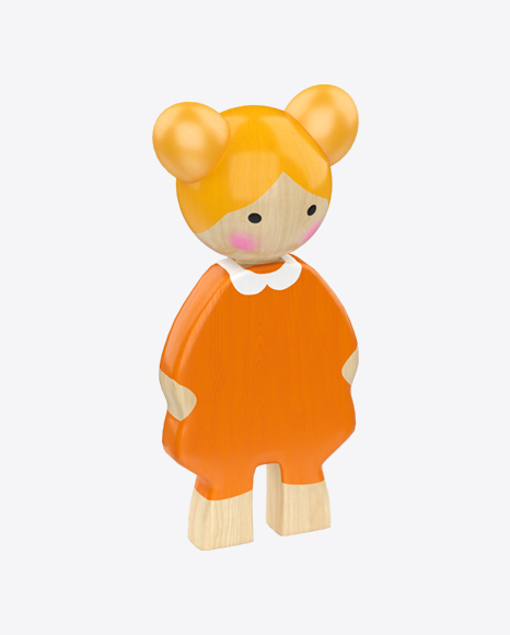 Wooden Toy Girl PNG