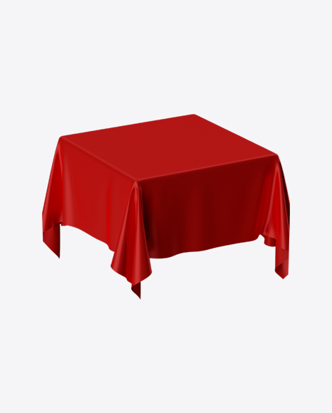 Red Satin Cloth on Square Surface PNG