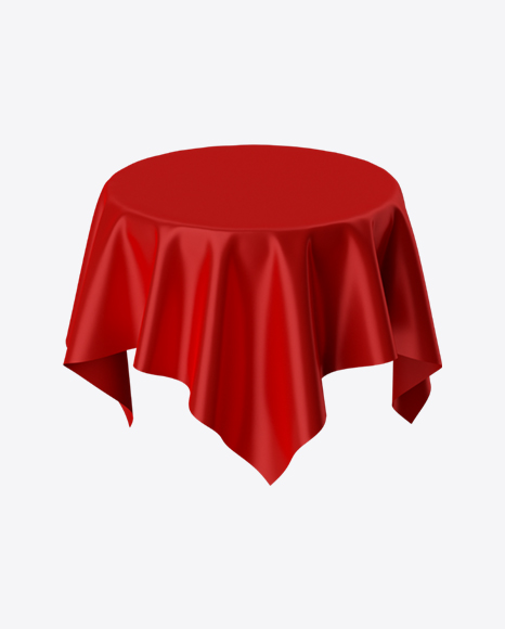 Red Satin Cloth on Round Surface PNG