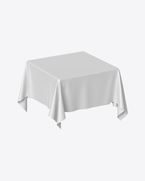 White Satin Cloth on Square Surface PNG