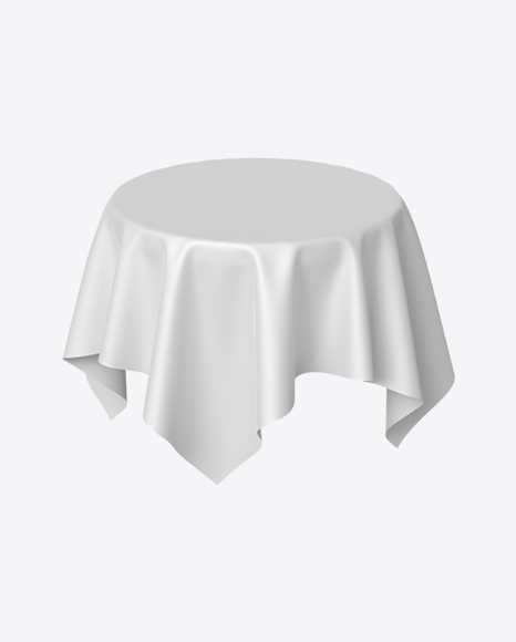 White Satin Cloth on Round Surface PNG