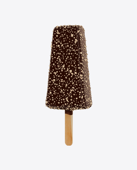 Ice Cream Bar with Nuts Sprinkling PNG