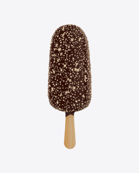 Ice Cream Bar with Nuts Sprinkling PNG