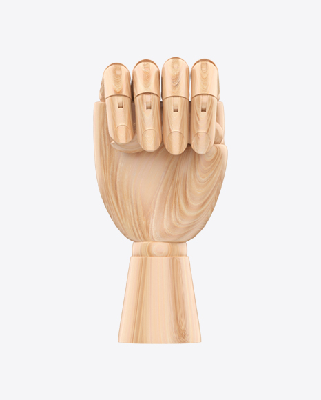 Wooden Clenched Fist Mannequin PNG