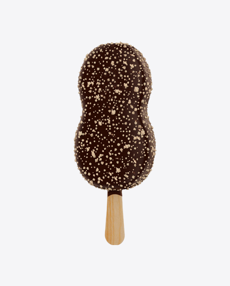 Ice Cream Bar with Nuts Sprinkling PNG