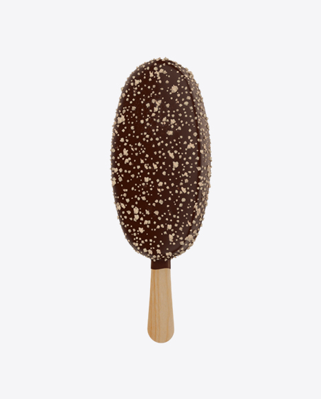 Ice Cream Bar with Nuts Sprinkling PNG
