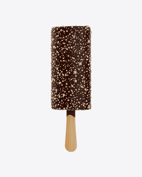 Ice Cream Bar with Nuts Sprinkling PNG
