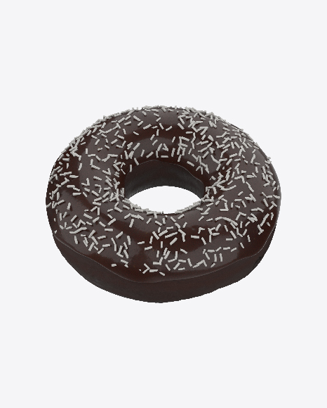 Glazed Chocolate Cake Donut with Sprinkles PNG