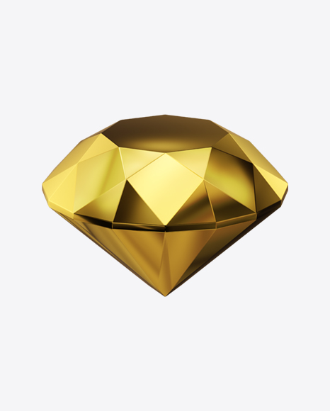 Faceted Golden Stone PNG