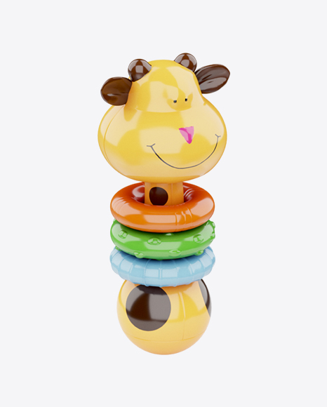 Yellow Cow Rattle Toy