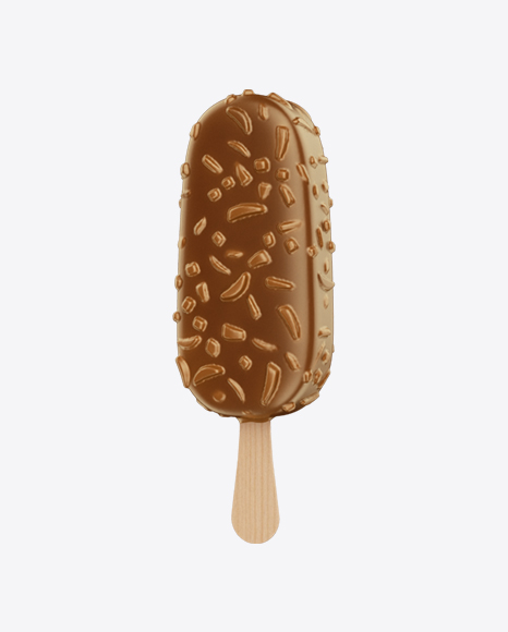 Caramel Ice Cream Bar with Nuts PNG