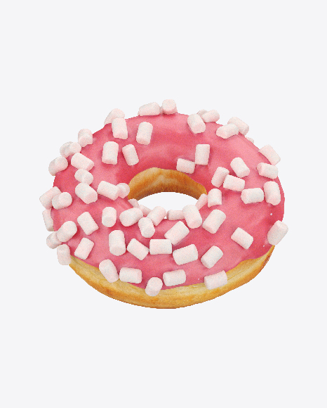 Pink Glazed Donut with Marshmallows PNG