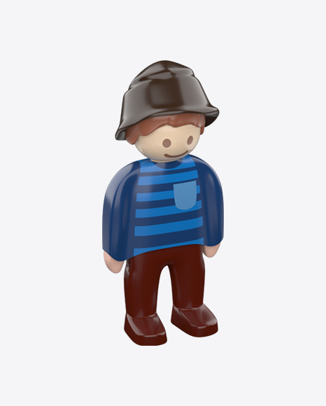 Toy Boy Figure in Hat PNG