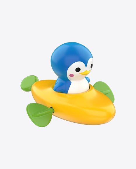 Toy Penguin in Boat PNG