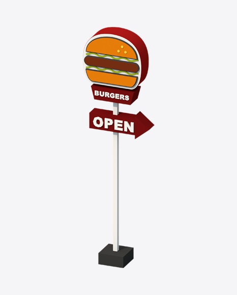Low Poly Restaurant Sign PNG