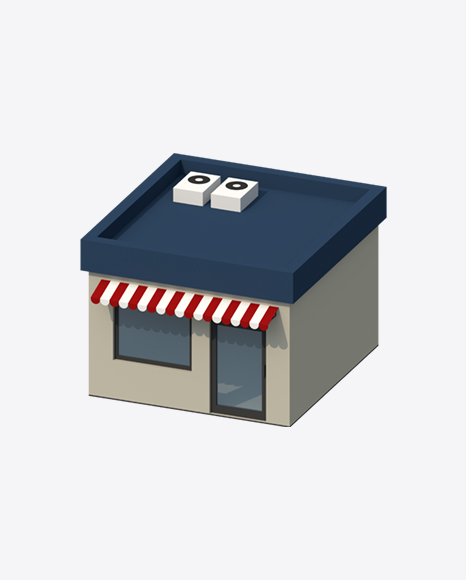 Low Poly Building PNG