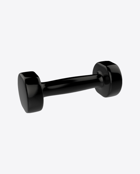Small Black Glossy Dumbbell PNG