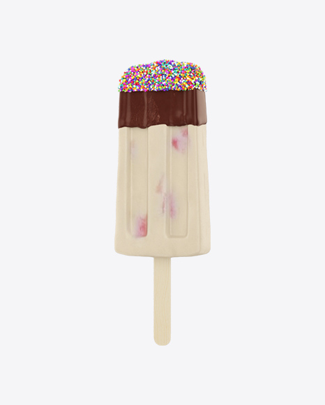 White Ice Lolly in Chocolate and Sprinkles PNG