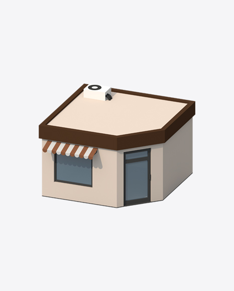 Low Poly Building PNG