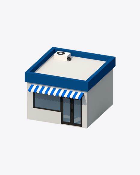 Low Poly Building PNG