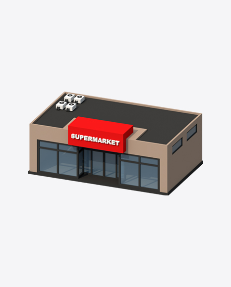 Low Poly Supermarket PNG