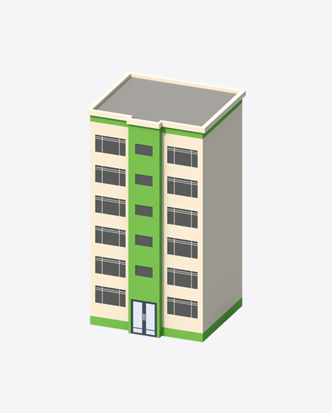 Low Poly Building PNG