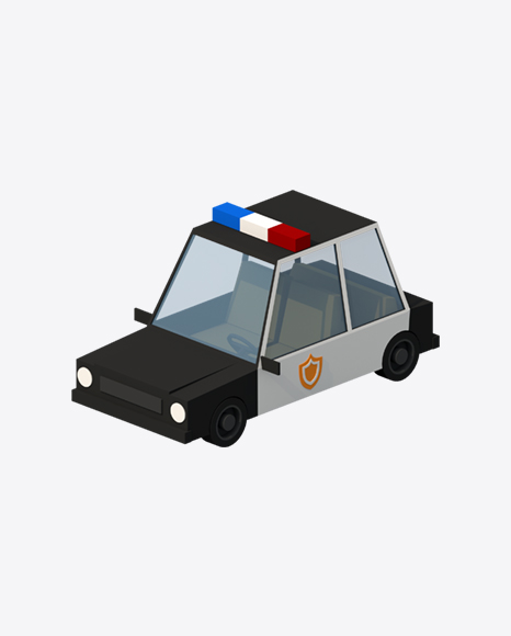 Low Poly Police Car PNG
