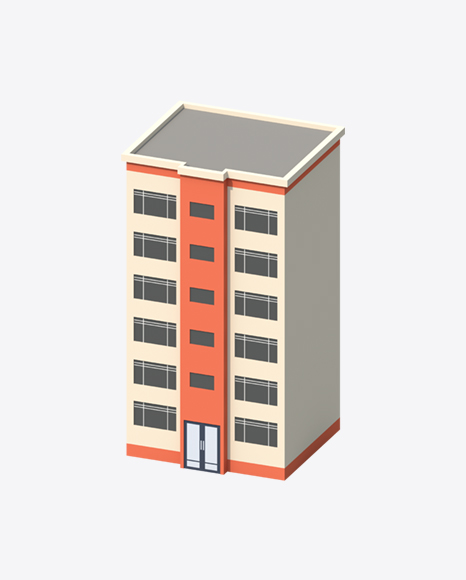 Low Poly Building PNG