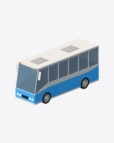 Low Poly City Bus PNG
