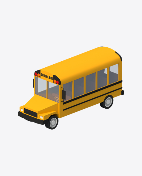 Low Poly School Bus PNG