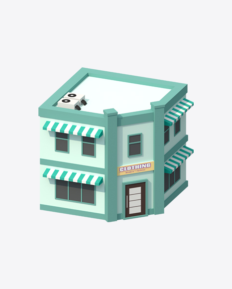 Low Poly Clothing Shop PNG