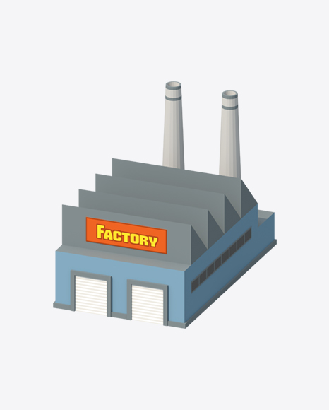 Low Poly Factory PNG