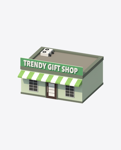 Low Poly Gift Shop PNG