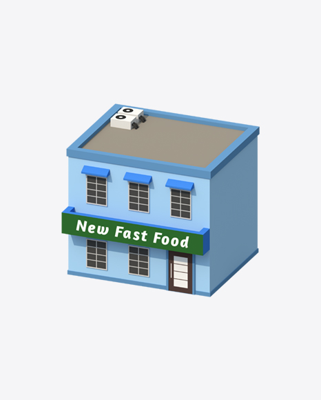 Low Poly Fast Food Restaurant PNG