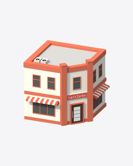 Low Poly Fruit Store PNG