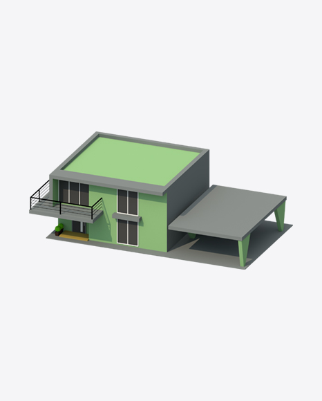 Low Poly House PNG