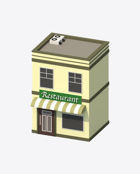 Low Poly Restaurant PNG