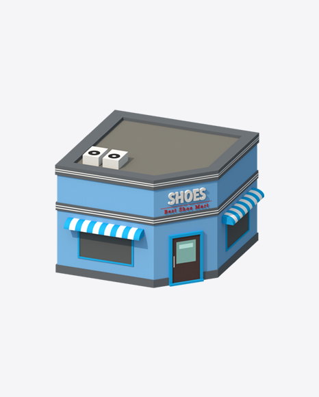 Low Poly Shoe Store PNG