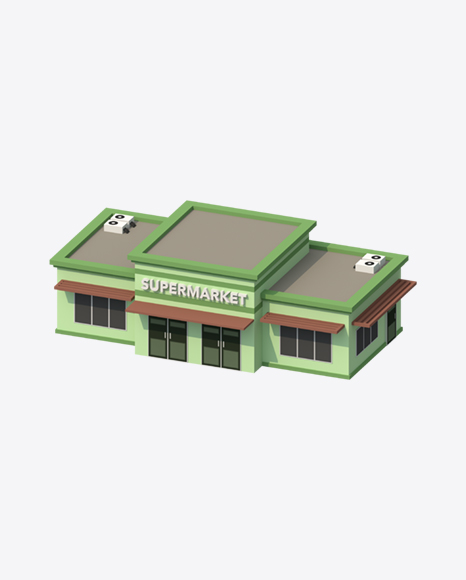 Low Poly Supermarket PNG