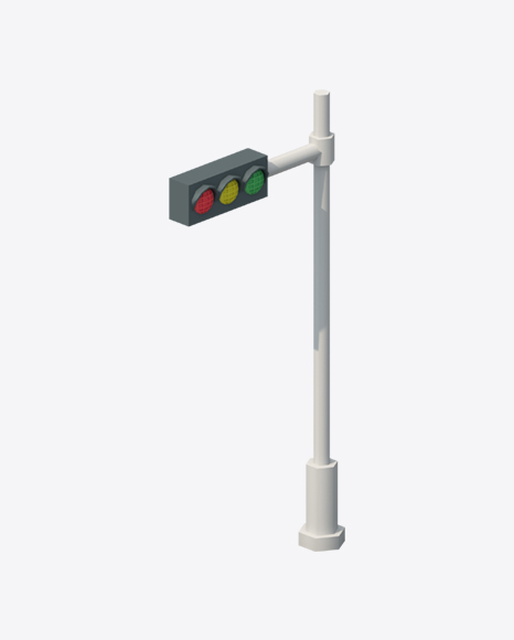 Low Poly Traffic Lights PNG