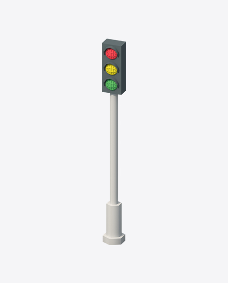 Low Poly Traffic Lights PNG